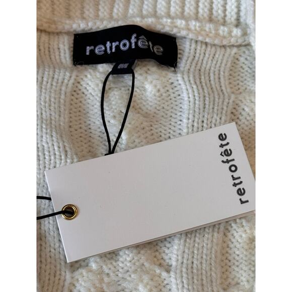 Retrofête  ivory cable knit DRESS TALA retro party size M - Picture 8 of 14
